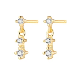 Ohrstecker | Hey Happiness Trio Tropfen-Ohrstecker aus Sterlingsilber in Gold