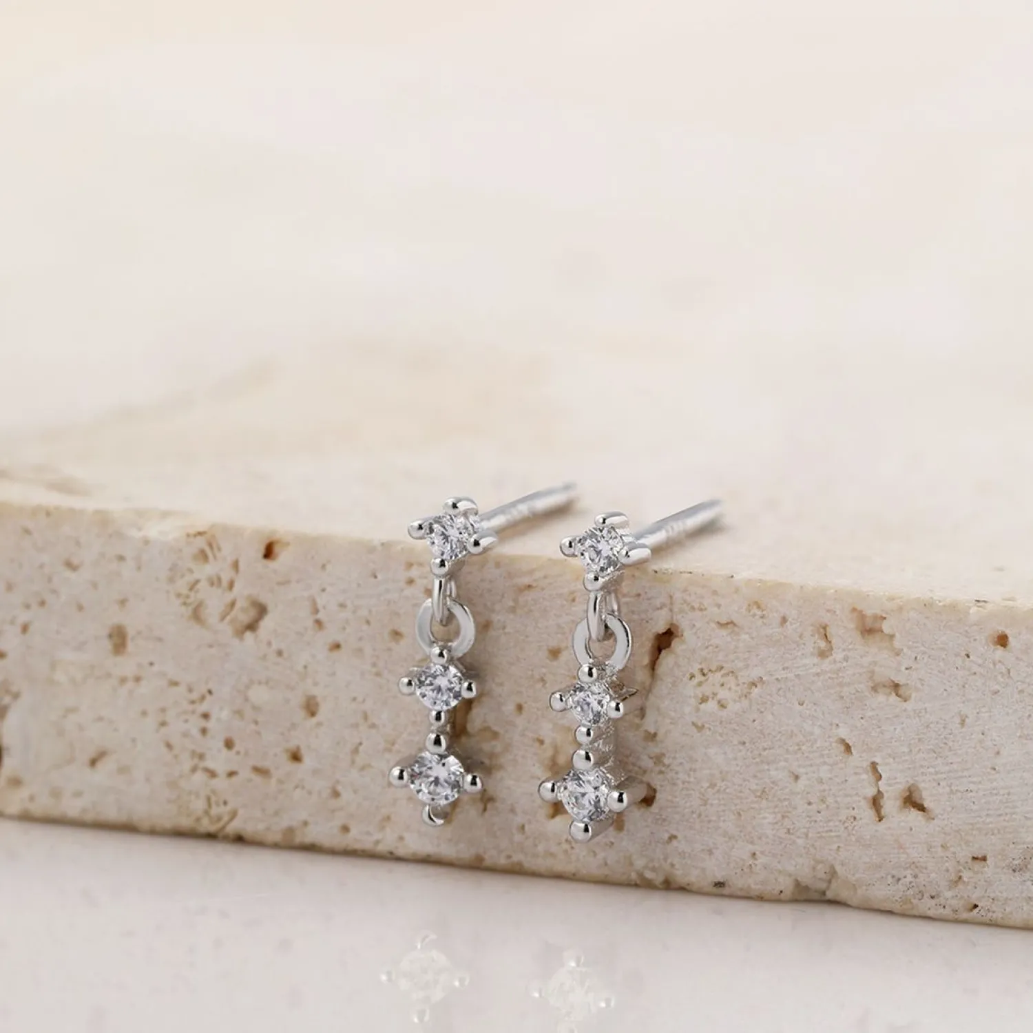 Ohrstecker | Hey Happiness Trio Tropfen-Ohrstecker aus Sterlingsilber Silver