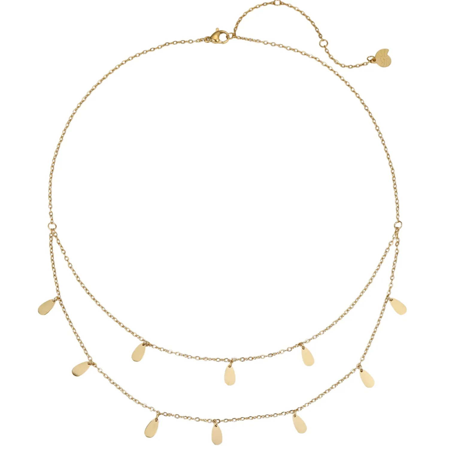 Filigrane Ketten | Hey Happiness Tropfen Charm Layered Halskette Wasserfest