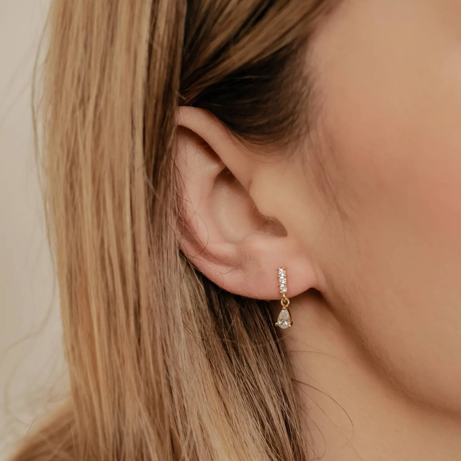 Ohrstecker | Hey Happiness Tropfen Zirkonia Stab Ohrringe Sterlingsilber