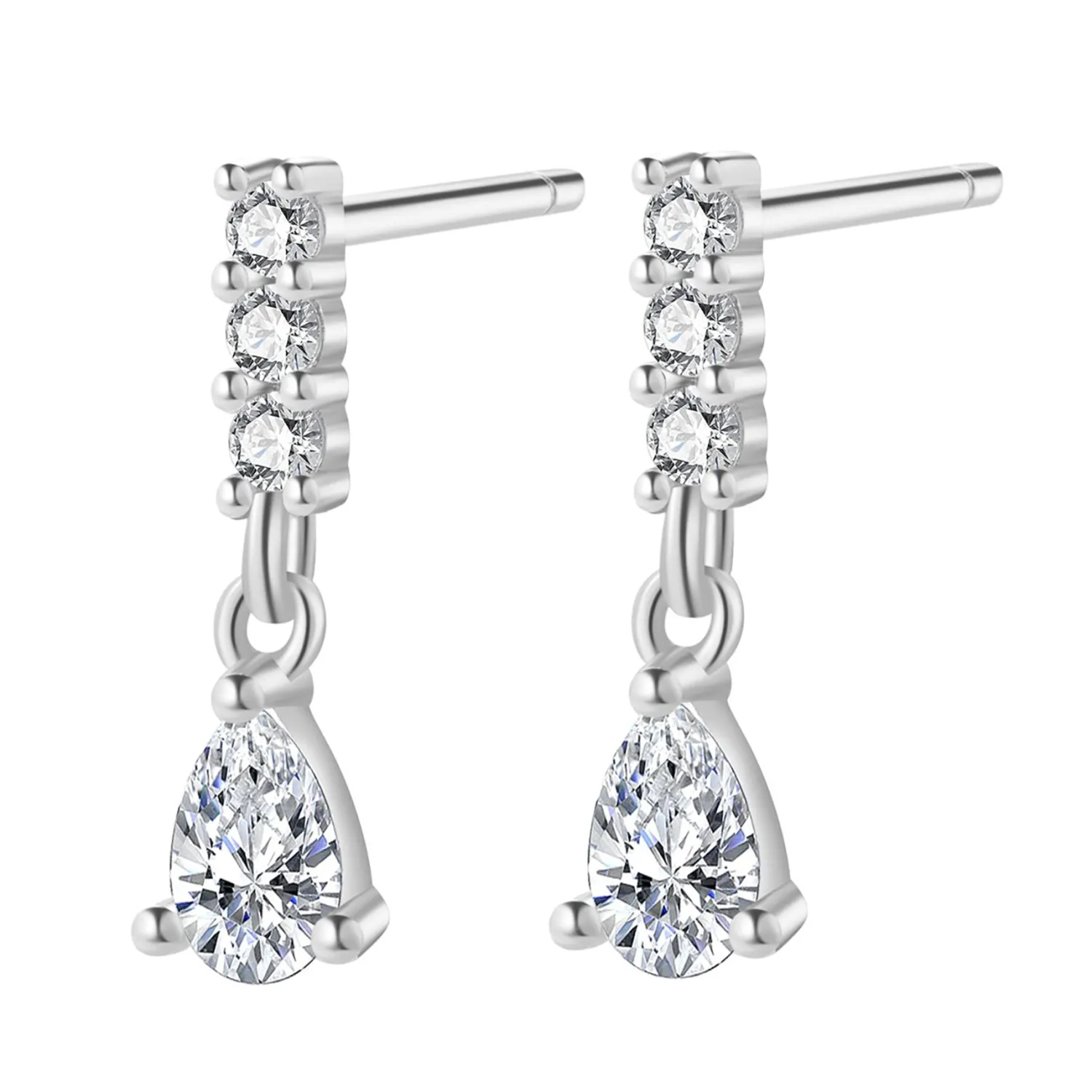 Ohrstecker | Hey Happiness Tropfen Zirkonia Stab Ohrringe Sterlingsilber