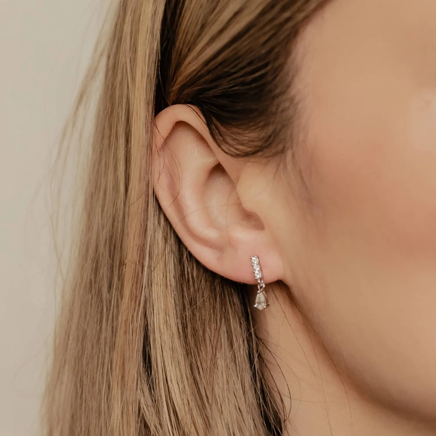 Ohrstecker | Hey Happiness Tropfen Zirkonia Stab Ohrringe Sterlingsilber