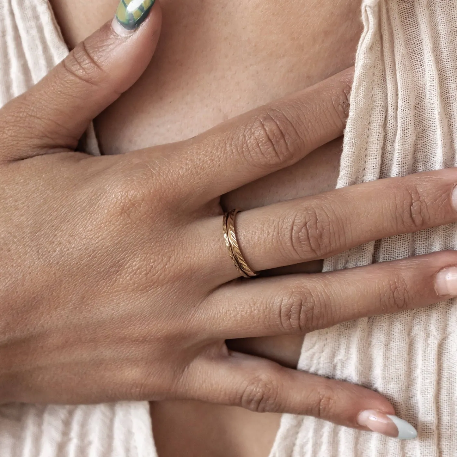 Schlichte Ringe | Hey Happiness Twist Stack Ring aus Edelstahl