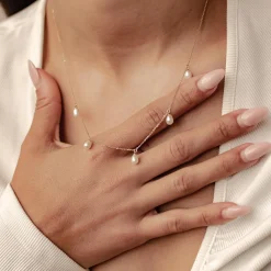 Filigrane Ketten | Hey Happiness Unersetzliche Perle Kette aus 585 Gold
