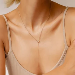 Lariat Necklaces | Filigrane Ketten | Hey Happiness Unisex Damen Herren Kabelkette Gold