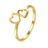 Schlichte Ringe | Hey Happiness Verbundene Herzen Ring aus Edelstahl