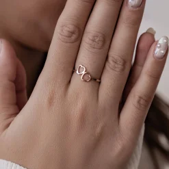 Schlichte Ringe | Hey Happiness Verbundene Herzen Ring aus Edelstahl