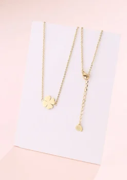 Filigrane Ketten | Hey Happiness Vierblättrige Kleeblatt Kette Gold