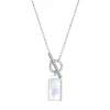 Perlenketten | Filigrane Ketten | Hey Happiness Viereck Anhänger Kette mit Knebelverschluss in Silber Silver