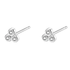 Ohrstecker | Hey Happiness Weiße Triad Ohrstecker aus Sterlingsilber Silver