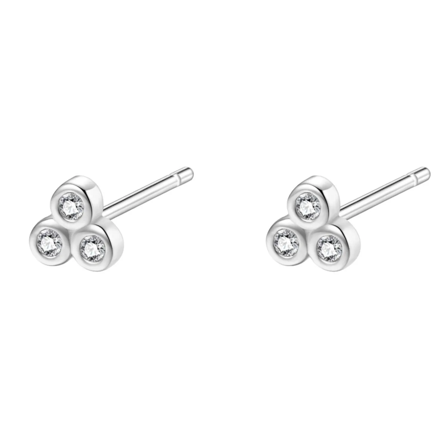 Ohrstecker | Hey Happiness Weiße Triad Ohrstecker aus Sterlingsilber Silver