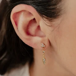 Ohrstecker | Hey Happiness Weiße Triade Tropfen Ohrstecker aus Sterlingsilber