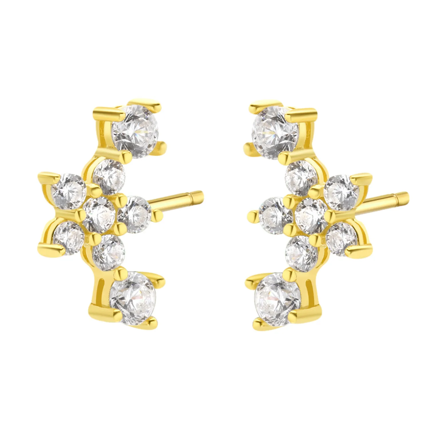 Ohrstecker | Hey Happiness Wiese Blüte Ohrstecker Sterlingsilber in Gold