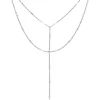 Lariat Necklaces | Filigrane Ketten | Hey Happiness Y Kette Mehrreihig Silberfarbe Silver