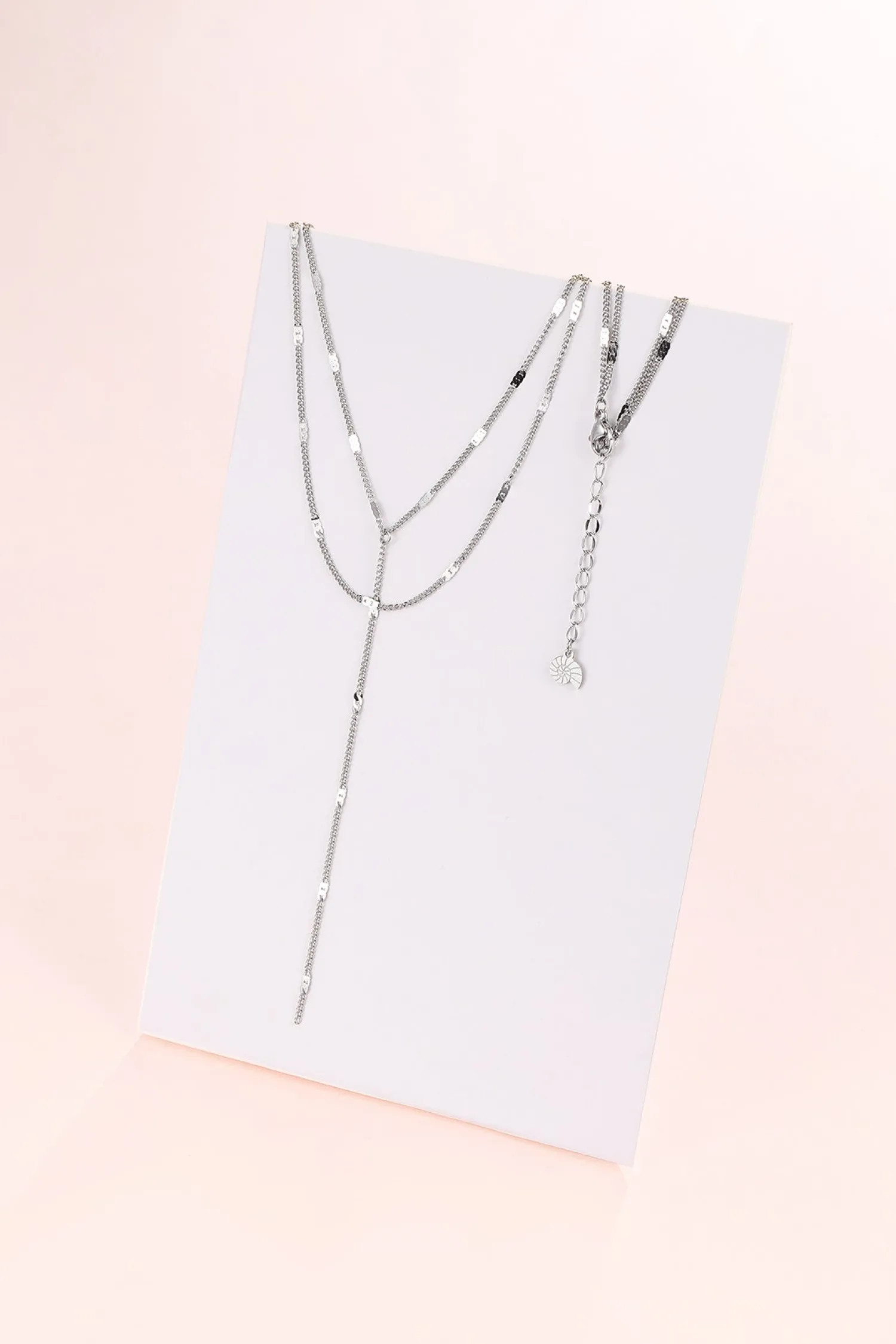 Lariat Necklaces | Filigrane Ketten | Hey Happiness Y Kette Mehrreihig Silberfarbe Silver