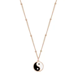 Filigrane Ketten | Hey Happiness Yin Yang Anhänger Kette im Kugelkette-Design in Rosegold Rose Gold