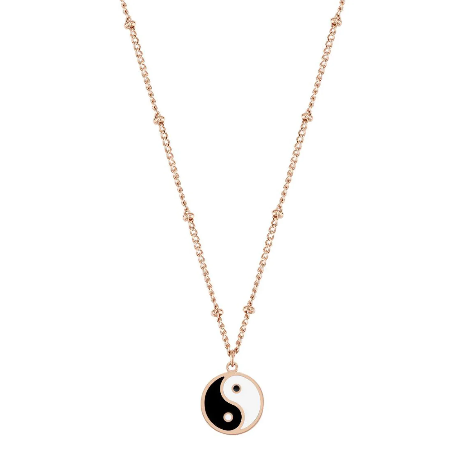 Filigrane Ketten | Hey Happiness Yin Yang Anhänger Kette im Kugelkette-Design in Rosegold Rose Gold