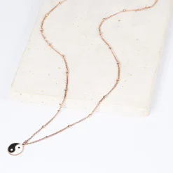 Filigrane Ketten | Hey Happiness Yin Yang Anhänger Kette im Kugelkette-Design in Rosegold Rose Gold