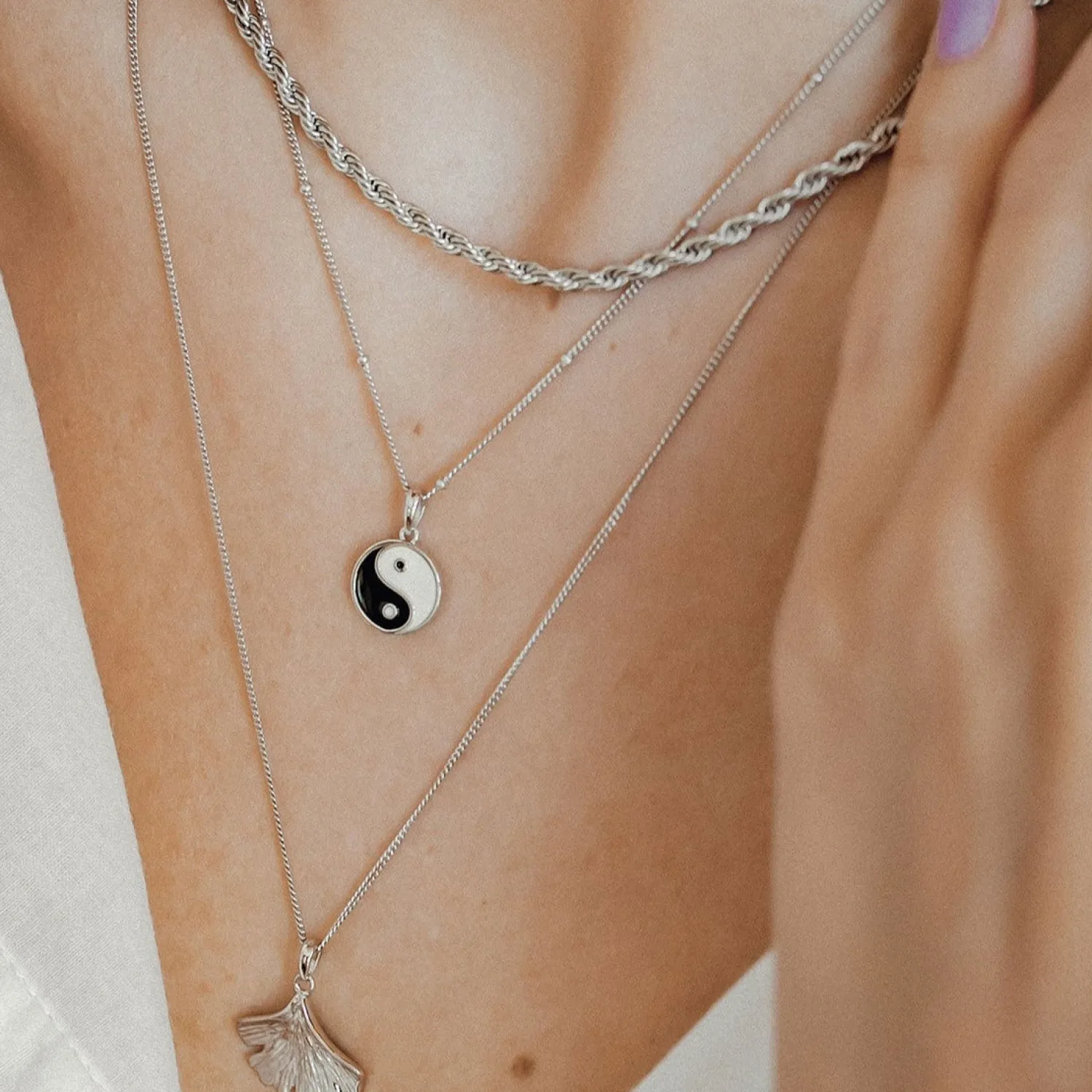 Filigrane Ketten | Hey Happiness Yin Yang Anhänger Kette Sterlingsilber Silver
