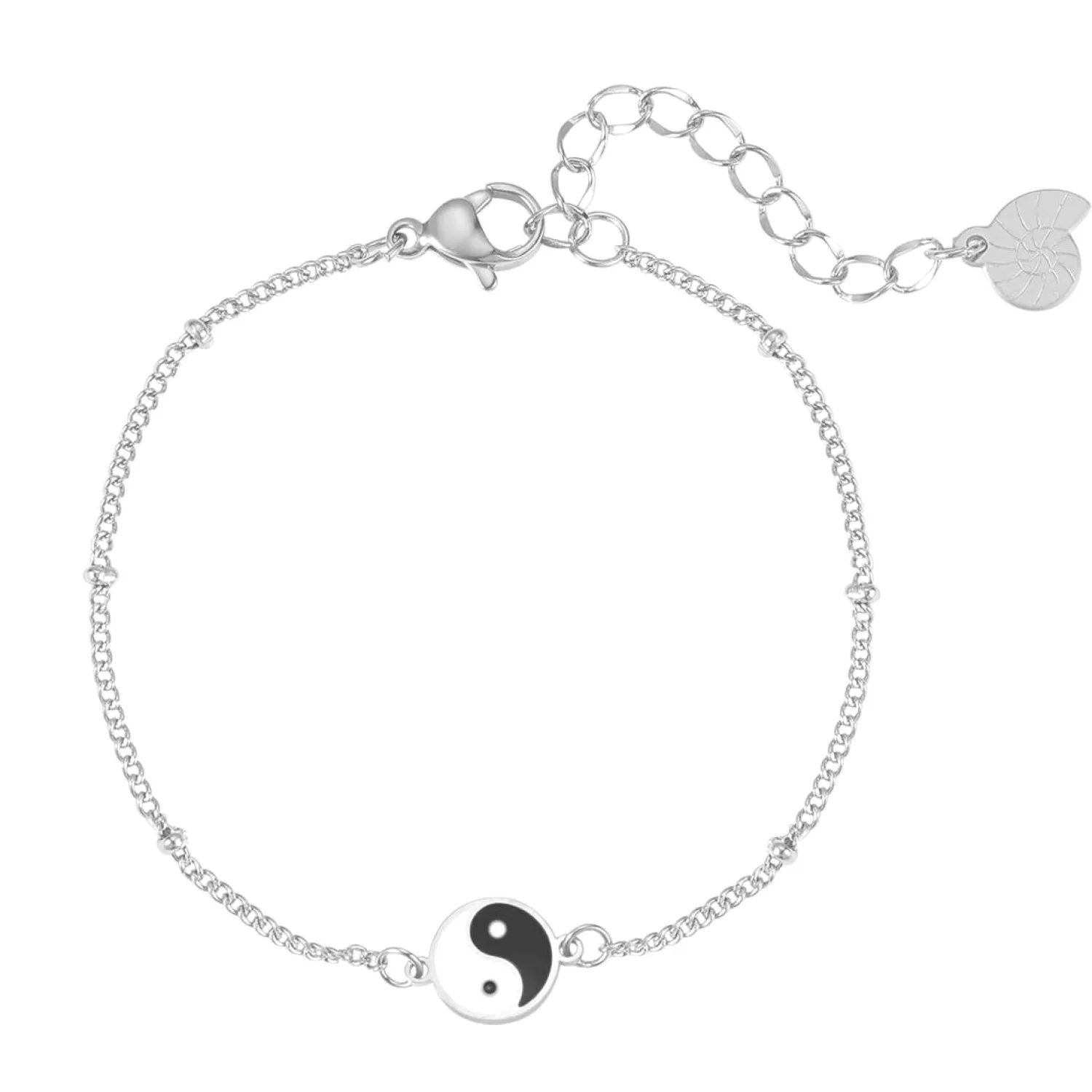 Charm Armbänder | Hey Happiness Yin Yang Armband im Kugelkette-Design in Silber Silver