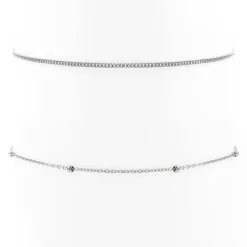 Choker Ketten | Filigrane Ketten | Hey Happiness Zarte Choker Ketten Set in Silberfarbe Silver