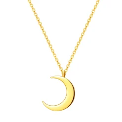 Filigrane Ketten | Hey Happiness Zarte Halbmond Kette in farbe Gold