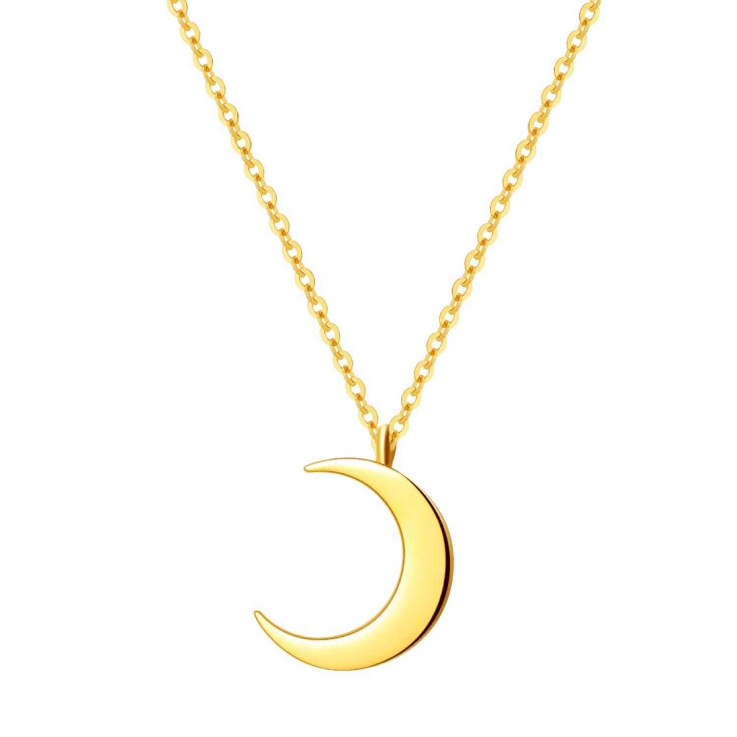Filigrane Ketten | Hey Happiness Zarte Halbmond Kette in farbe Gold