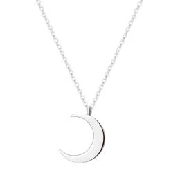 Filigrane Ketten | Hey Happiness Zarte Halbmond Kette in Silberfarbe Silver