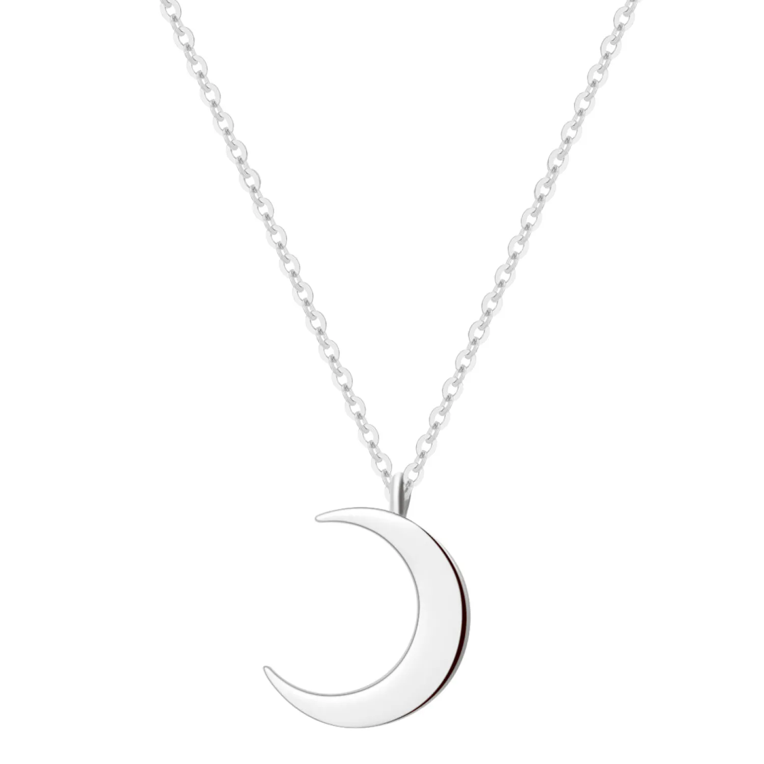 Filigrane Ketten | Hey Happiness Zarte Halbmond Kette in Silberfarbe Silver