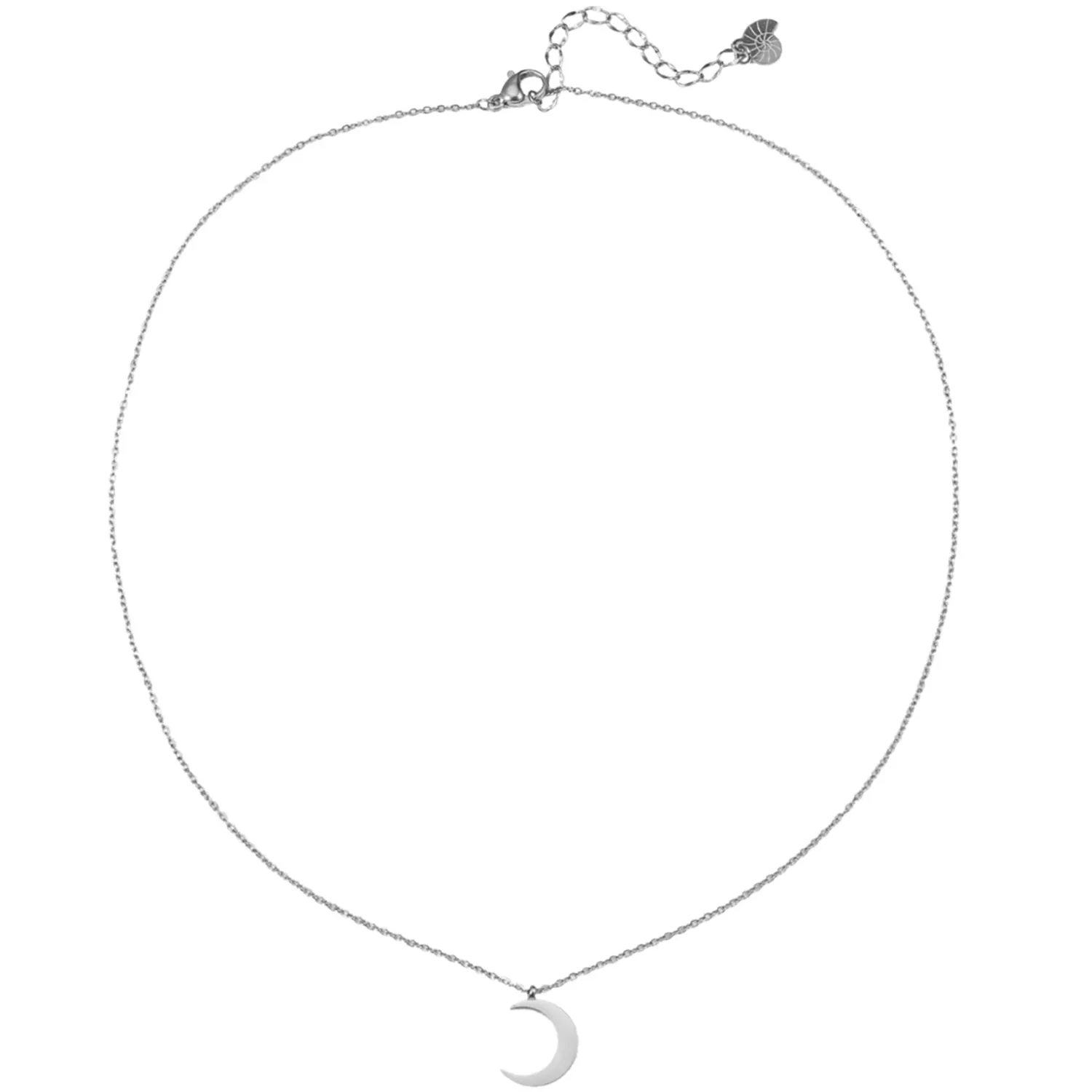 Filigrane Ketten | Hey Happiness Zarte Halbmond Kette in Silberfarbe Silver