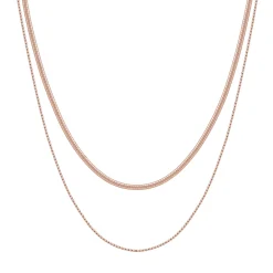 Filigrane Ketten | Hey Happiness Zarte Mehrreihige Schlangenkette Rosegold Rose Gold
