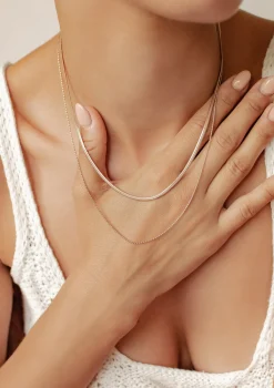 Filigrane Ketten | Hey Happiness Zarte Mehrreihige Schlangenkette Rosegold Rose Gold