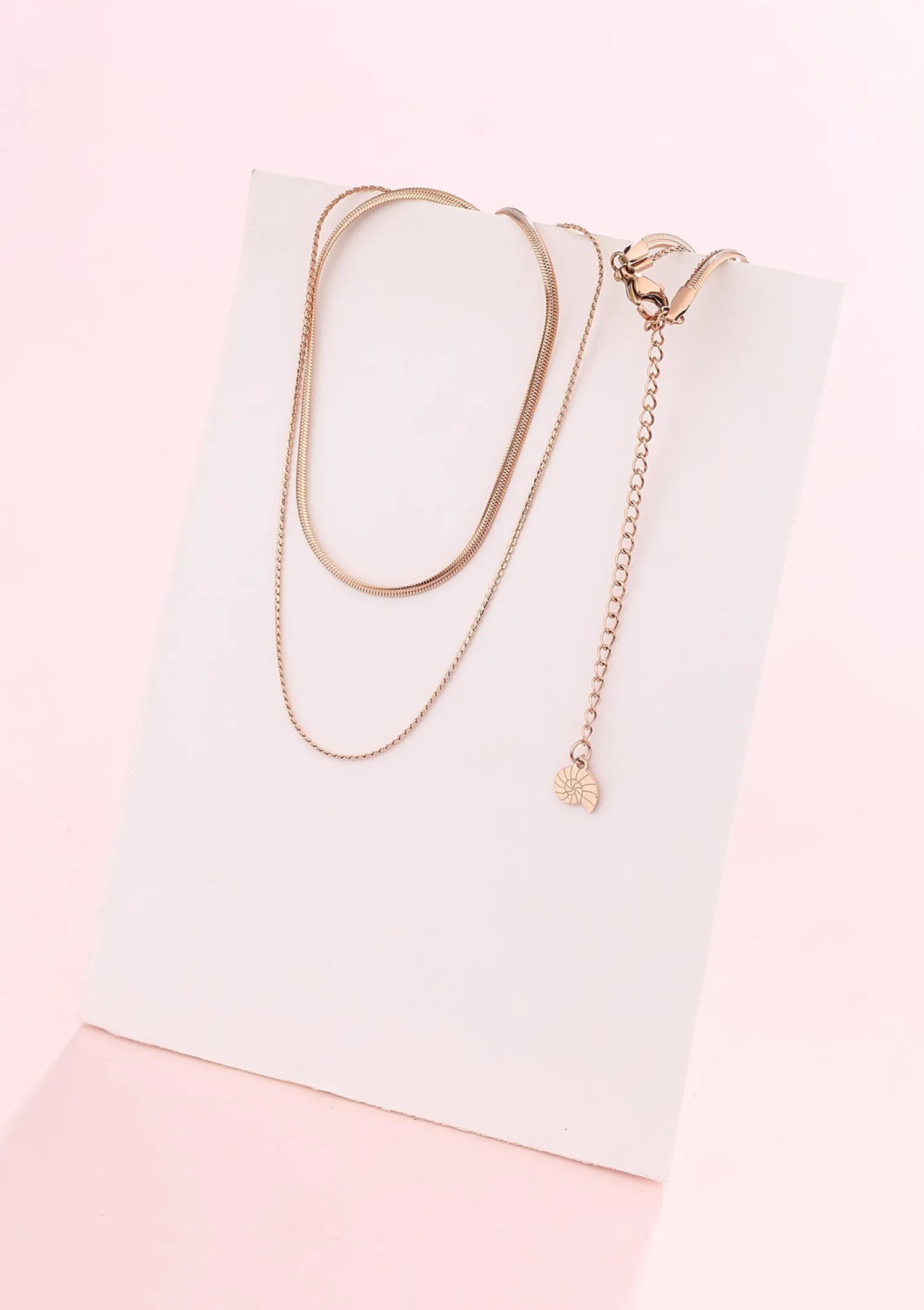 Filigrane Ketten | Hey Happiness Zarte Mehrreihige Schlangenkette Rosegold Rose Gold