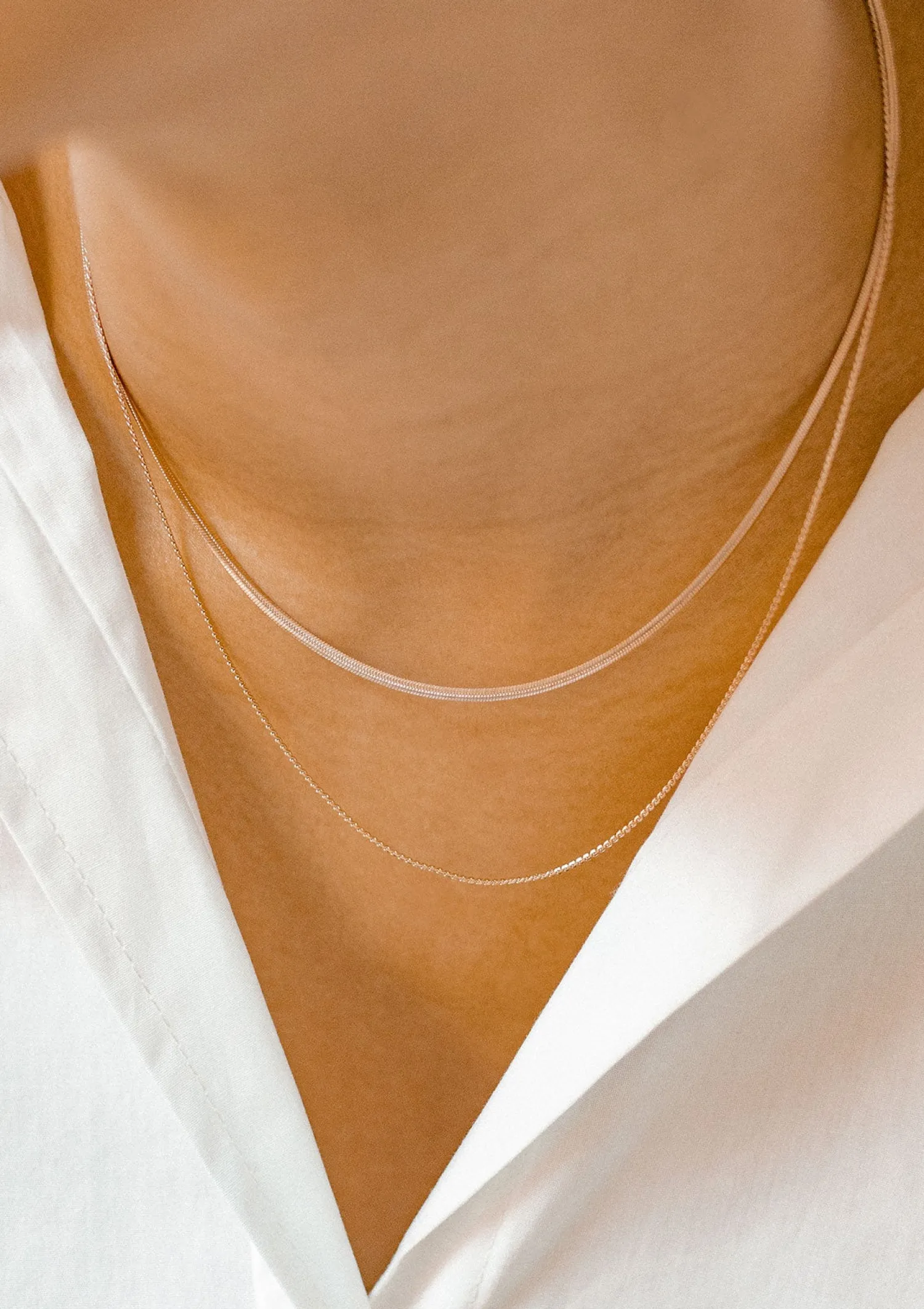 Filigrane Ketten | Hey Happiness Zarte Mehrreihige Schlangenkette Rosegold Rose Gold