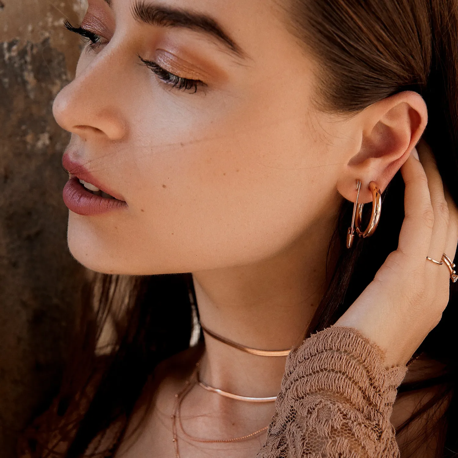 Filigrane Ketten | Hey Happiness Zarte Mehrreihige Schlangenkette Rosegold Rose Gold