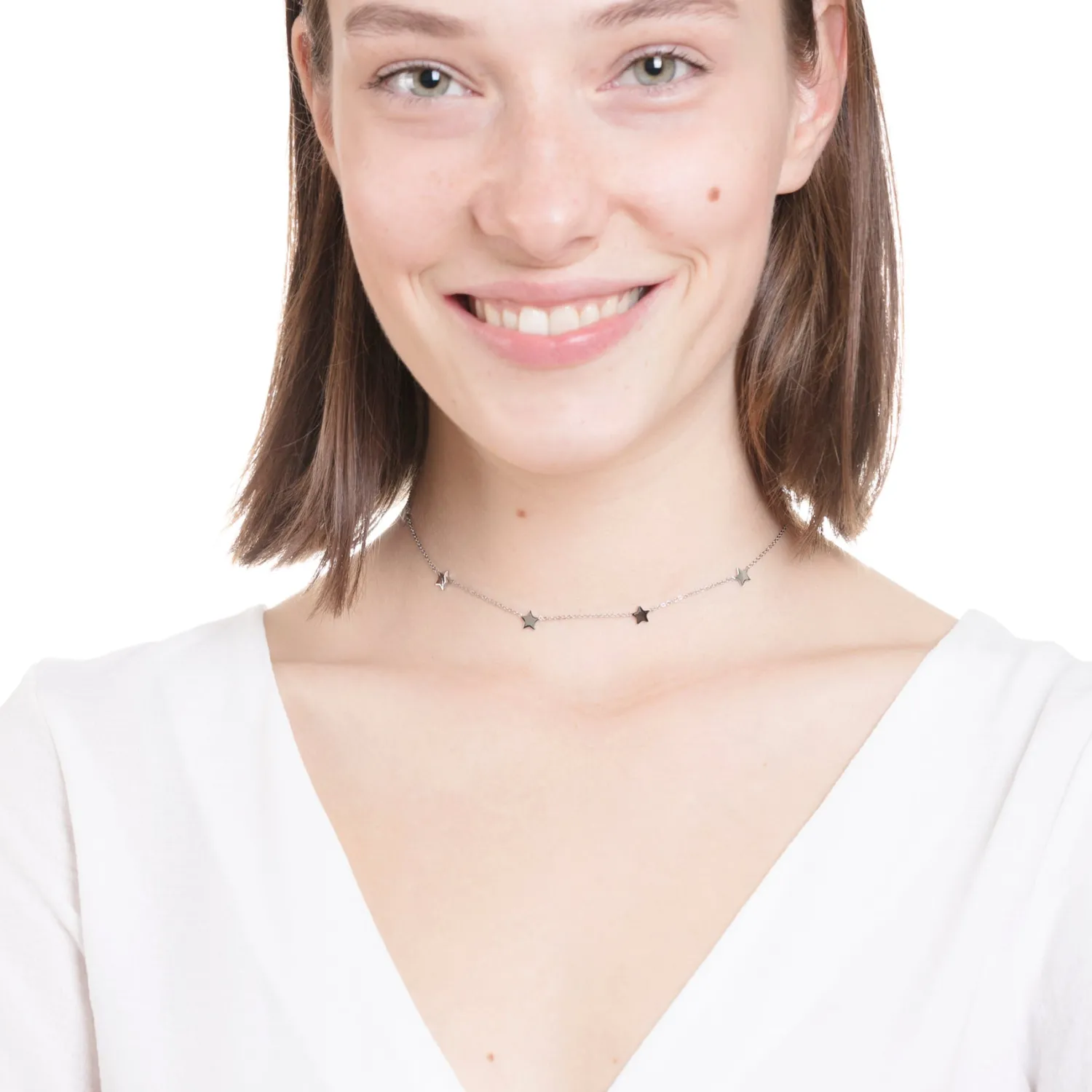 Filigrane Ketten | Hey Happiness Zarte Stern Kette in Silberfarbe Silver