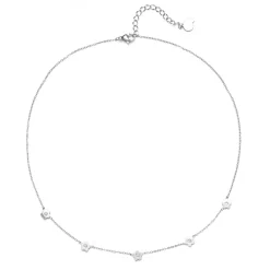 Necklace Sets | Filigrane Ketten | Hey Happiness Zierliche Blume Charm Kette in Silber Silver
