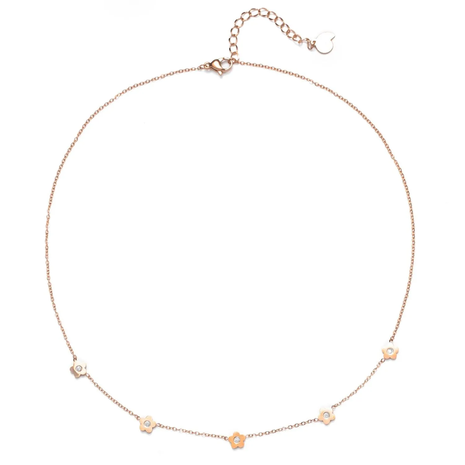 Necklace Sets | Filigrane Ketten | Hey Happiness Zierliche Blume Charm Kette in Rosegold Rose Gold