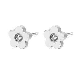 Ohrstecker | Hey Happiness Zierliche Blume Ohrstecker in Silber Silver