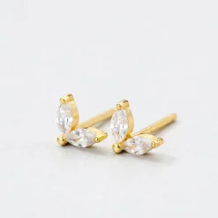 Ohrstecker | Hey Happiness Zirkon Leuchtkäfer Ohrstecker aus Sterlingsilber in Gold