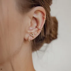 Ear Cuffs | Ohrstecker | Hey Happiness Zirkonia Ear Cuff Kordeldesign Sterlingsilber in Gold