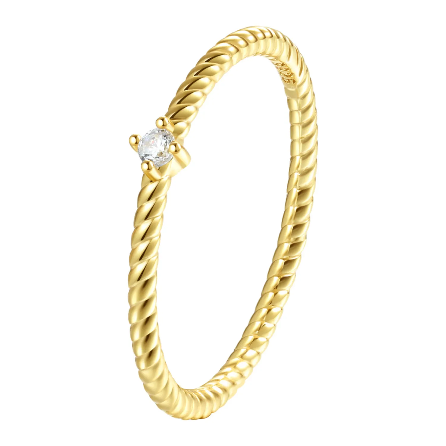 Schlichte Ringe | Hey Happiness Zirkonia Kordelring Sterlingsilber in Gold
