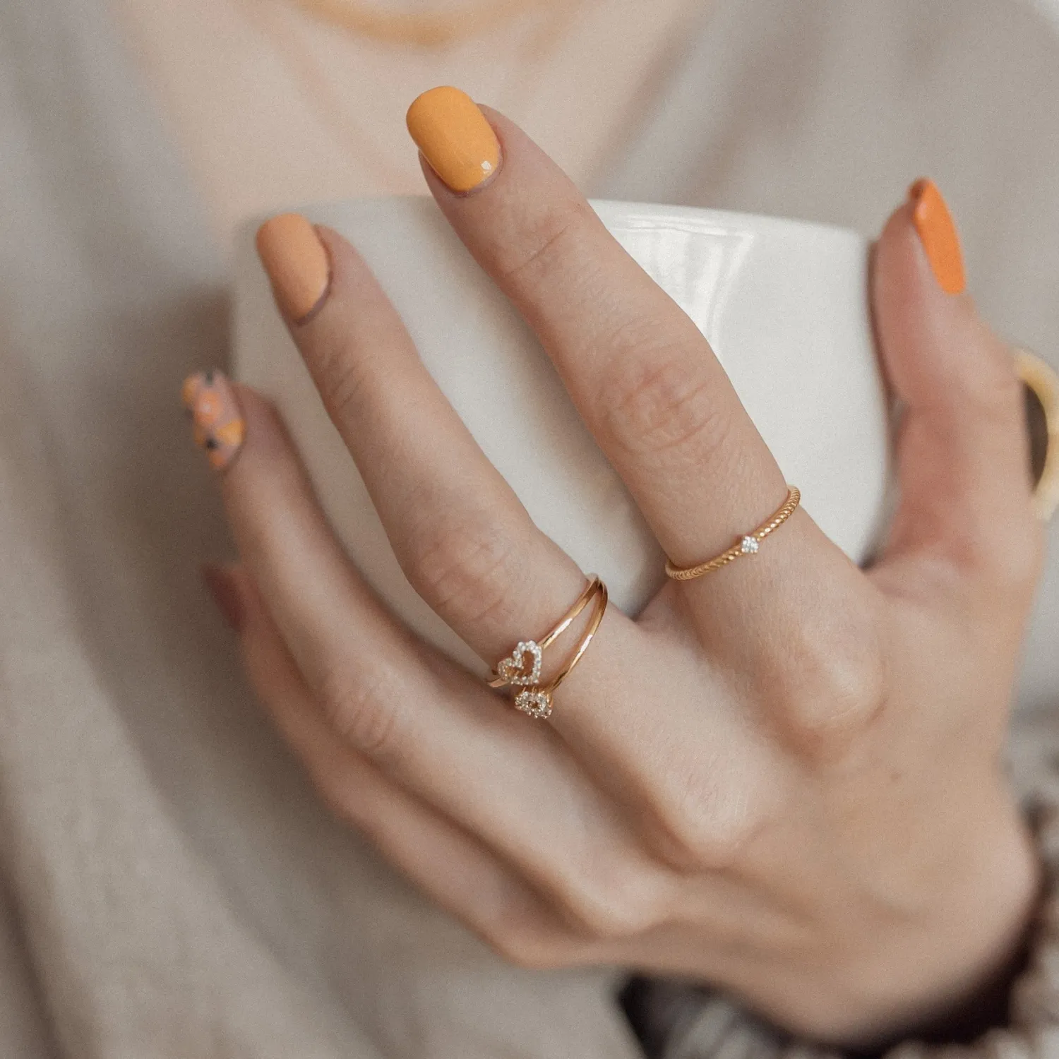 Schlichte Ringe | Hey Happiness Zirkonia Kordelring Sterlingsilber in Gold