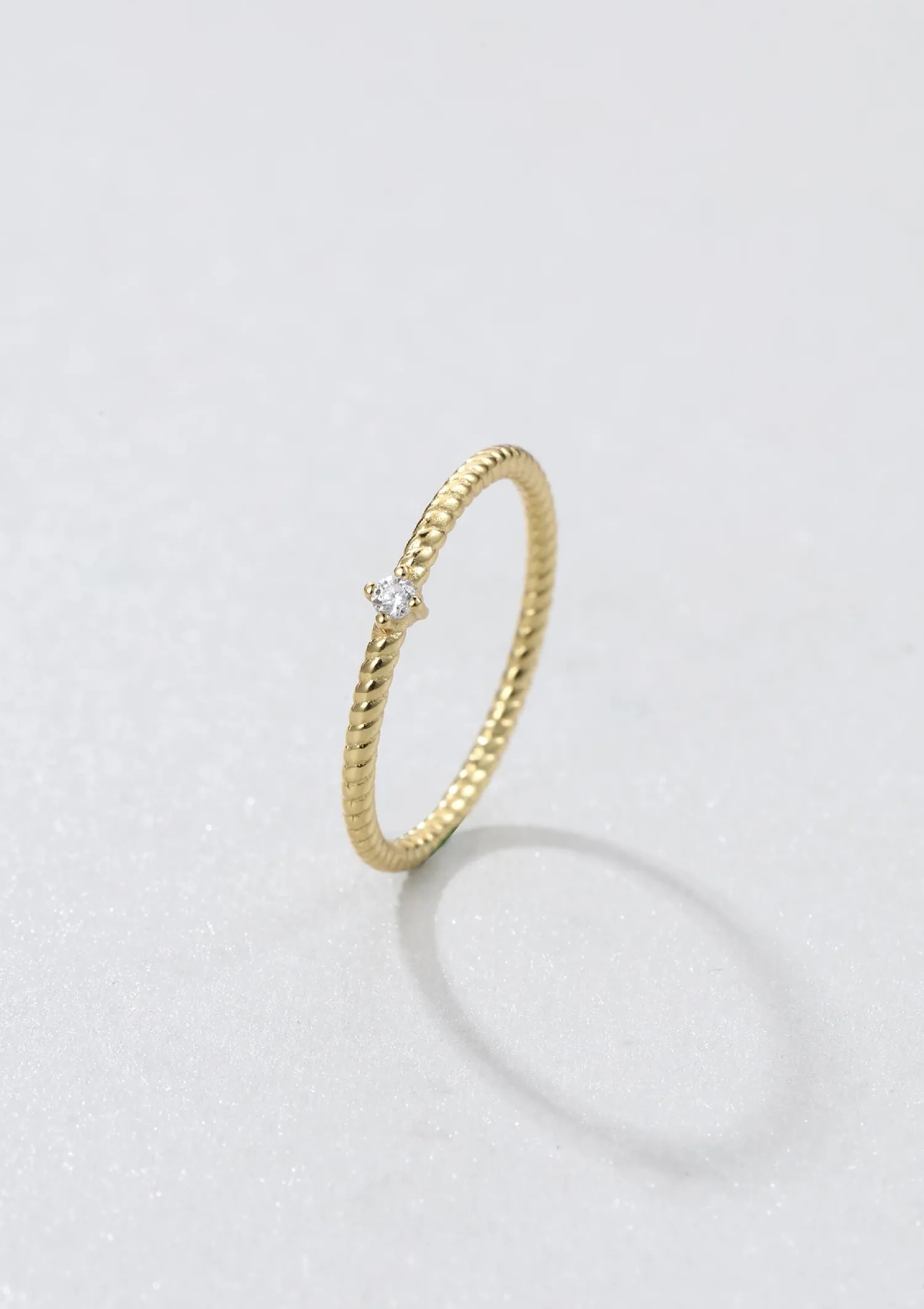 Schlichte Ringe | Hey Happiness Zirkonia Kordelring Sterlingsilber in Gold