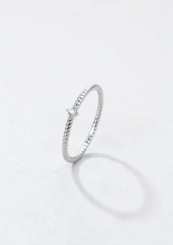 Schlichte Ringe | Hey Happiness Zirkonia Kordelring Sterlingsilber Silver