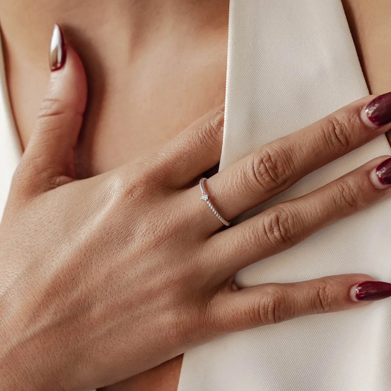 Schlichte Ringe | Hey Happiness Zirkonia Kordelring Sterlingsilber Silver