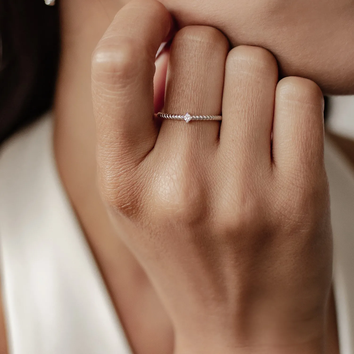 Schlichte Ringe | Hey Happiness Zirkonia Kordelring Sterlingsilber Silver