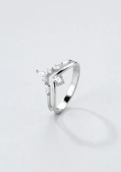 Schlichte Ringe | Hey Happiness Zirkonia Krone Ring aus Sterlingsilber Silver