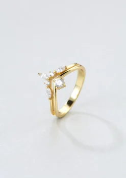 Schlichte Ringe | Hey Happiness Zirkonia Krone Ring Vereter Sterlingsilber Gold