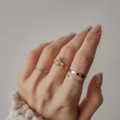Schlichte Ringe | Hey Happiness Zirkonia Krone Ring Vereter Sterlingsilber Gold